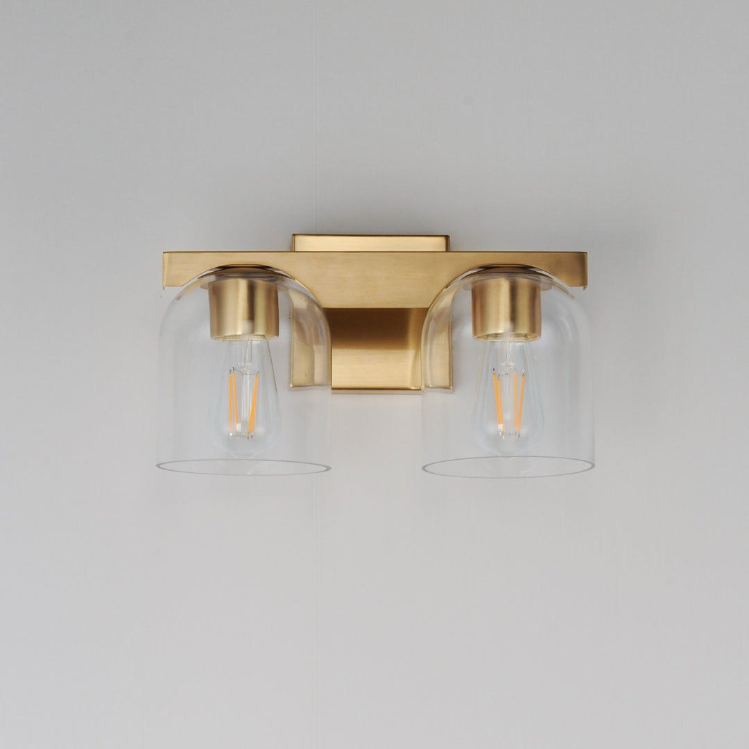 Maxim - 21232CLNAB - Two Light Wall Sconce - Scoop - Natural Aged Brass