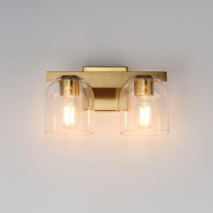 Maxim - 21232CLNAB - Two Light Wall Sconce - Scoop - Natural Aged Brass