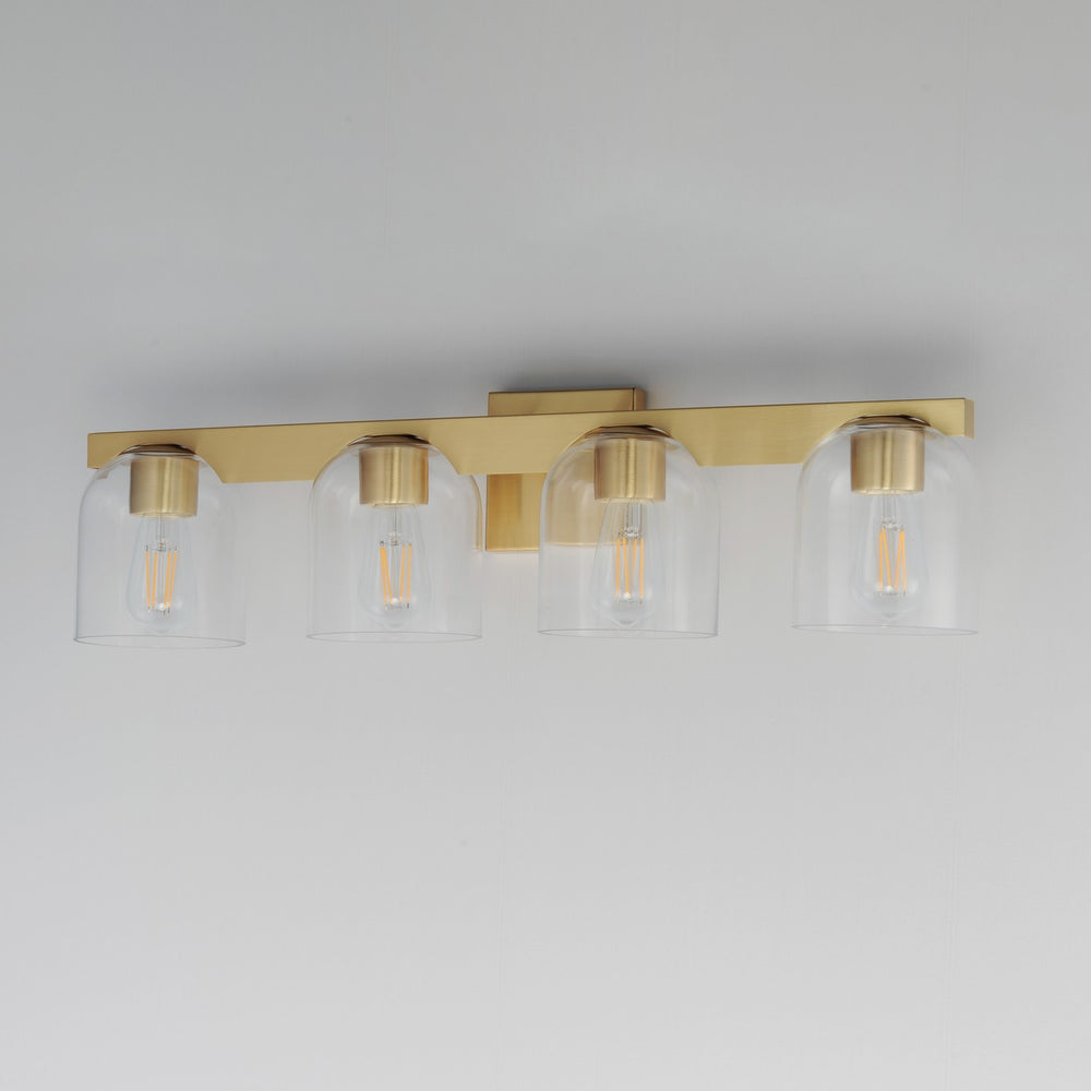 Maxim - 21234CLNAB - Four Light Bath Vanity - Scoop - Natural Aged Brass