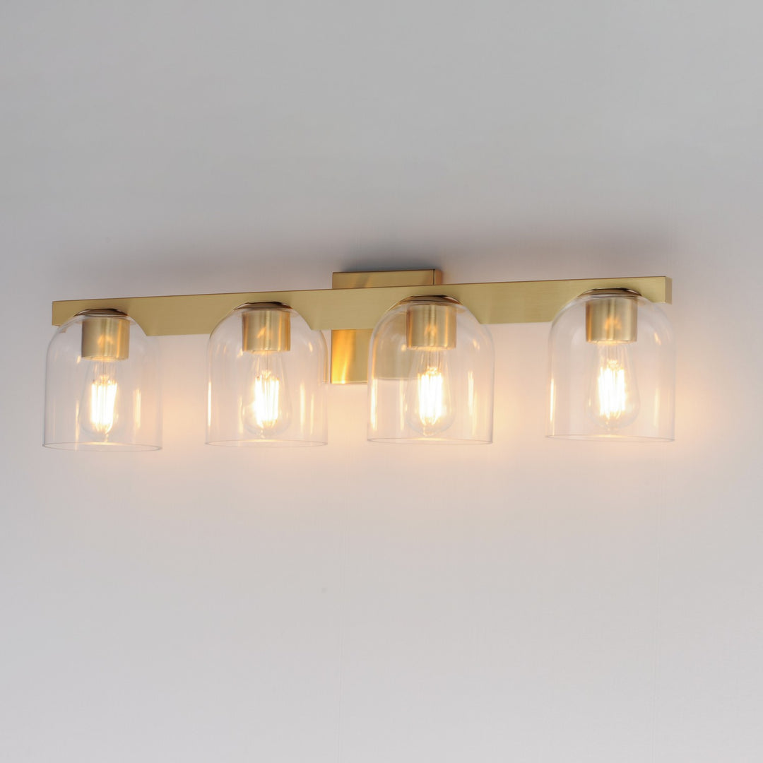 Maxim - 21234CLNAB - Four Light Bath Vanity - Scoop - Natural Aged Brass