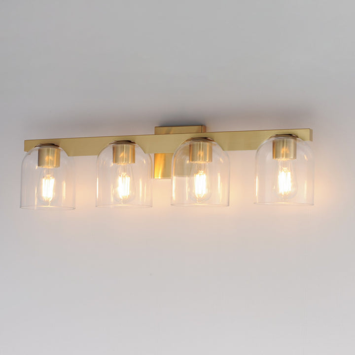 Maxim - 21234CLNAB - Four Light Bath Vanity - Scoop - Natural Aged Brass