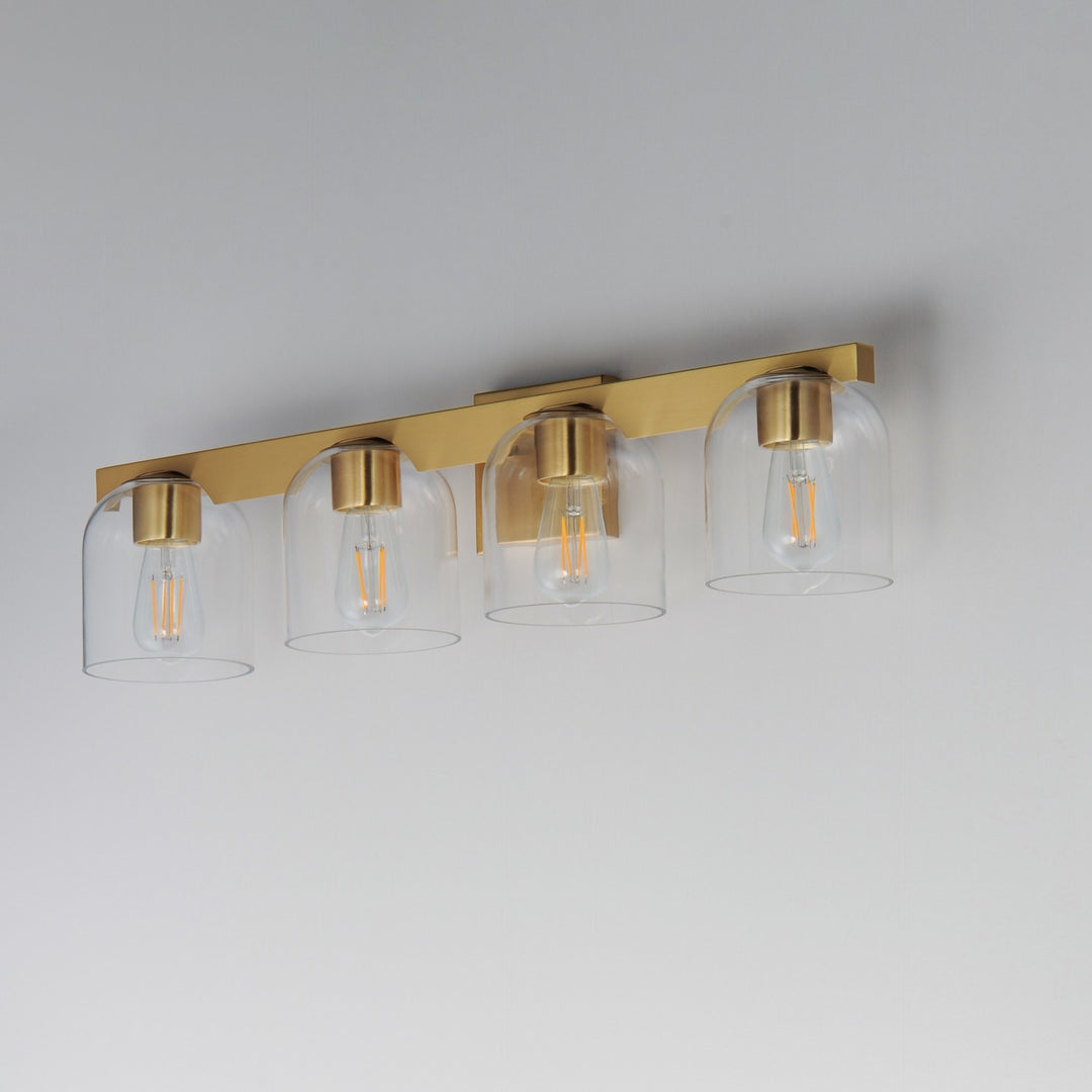 Maxim - 21234CLNAB - Four Light Bath Vanity - Scoop - Natural Aged Brass