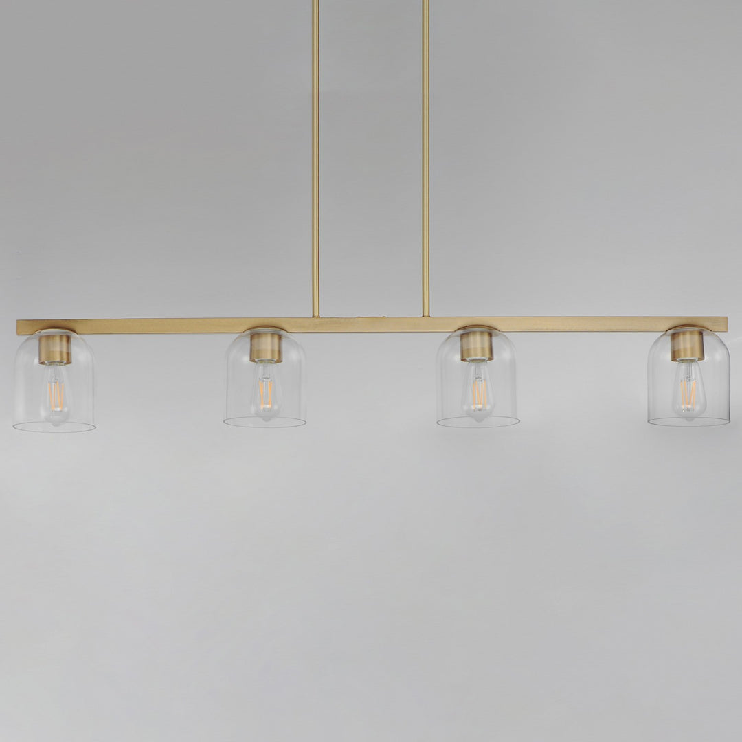 Maxim - 21236CLNAB - Four Light Linear Pendant - Scoop - Natural Aged Brass