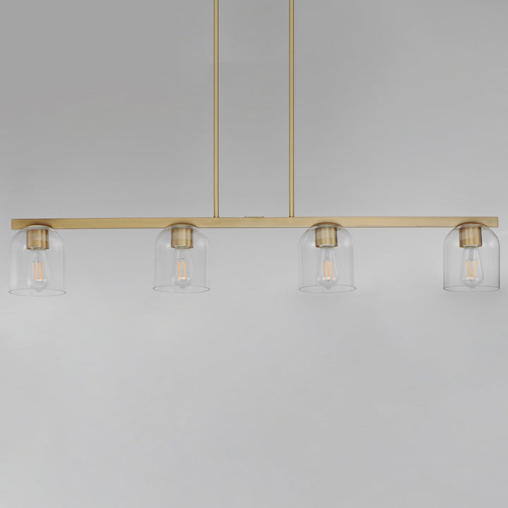 Maxim - 21236CLNAB - Four Light Linear Pendant - Scoop - Natural Aged Brass