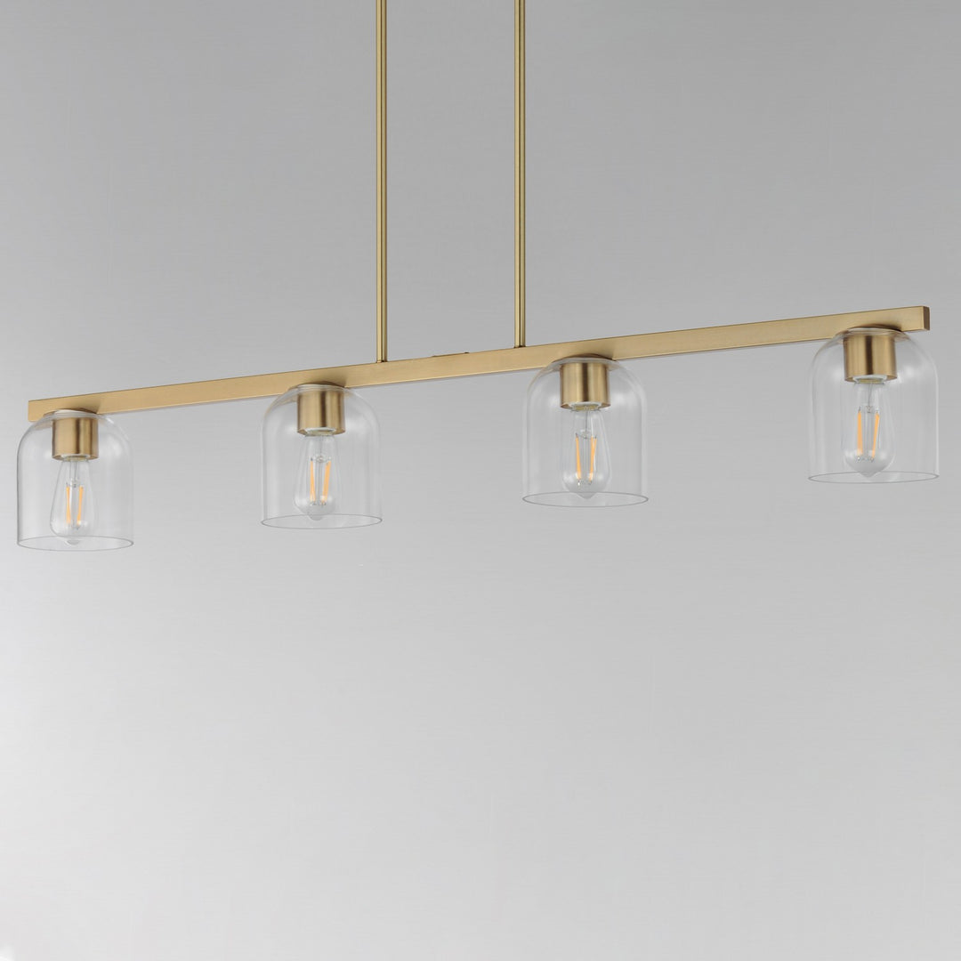 Maxim - 21236CLNAB - Four Light Linear Pendant - Scoop - Natural Aged Brass