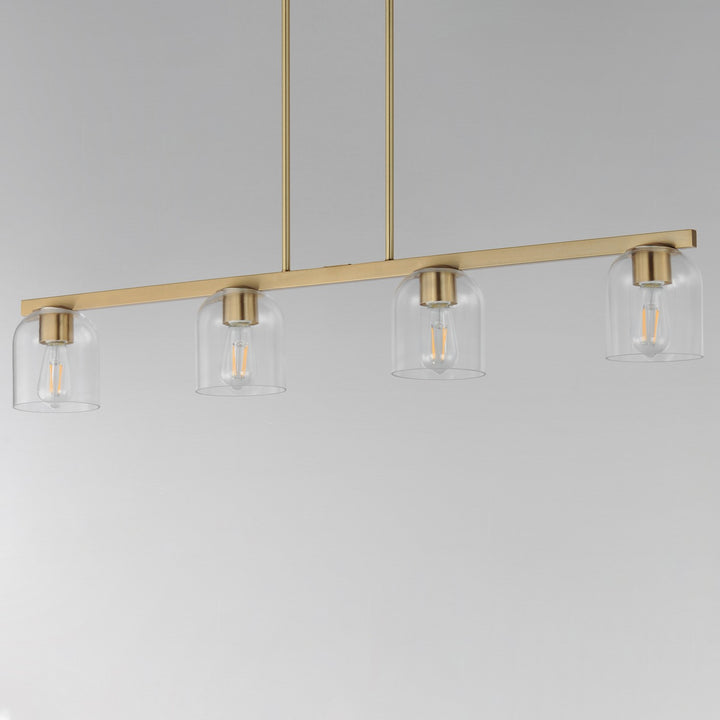 Maxim - 21236CLNAB - Four Light Linear Pendant - Scoop - Natural Aged Brass