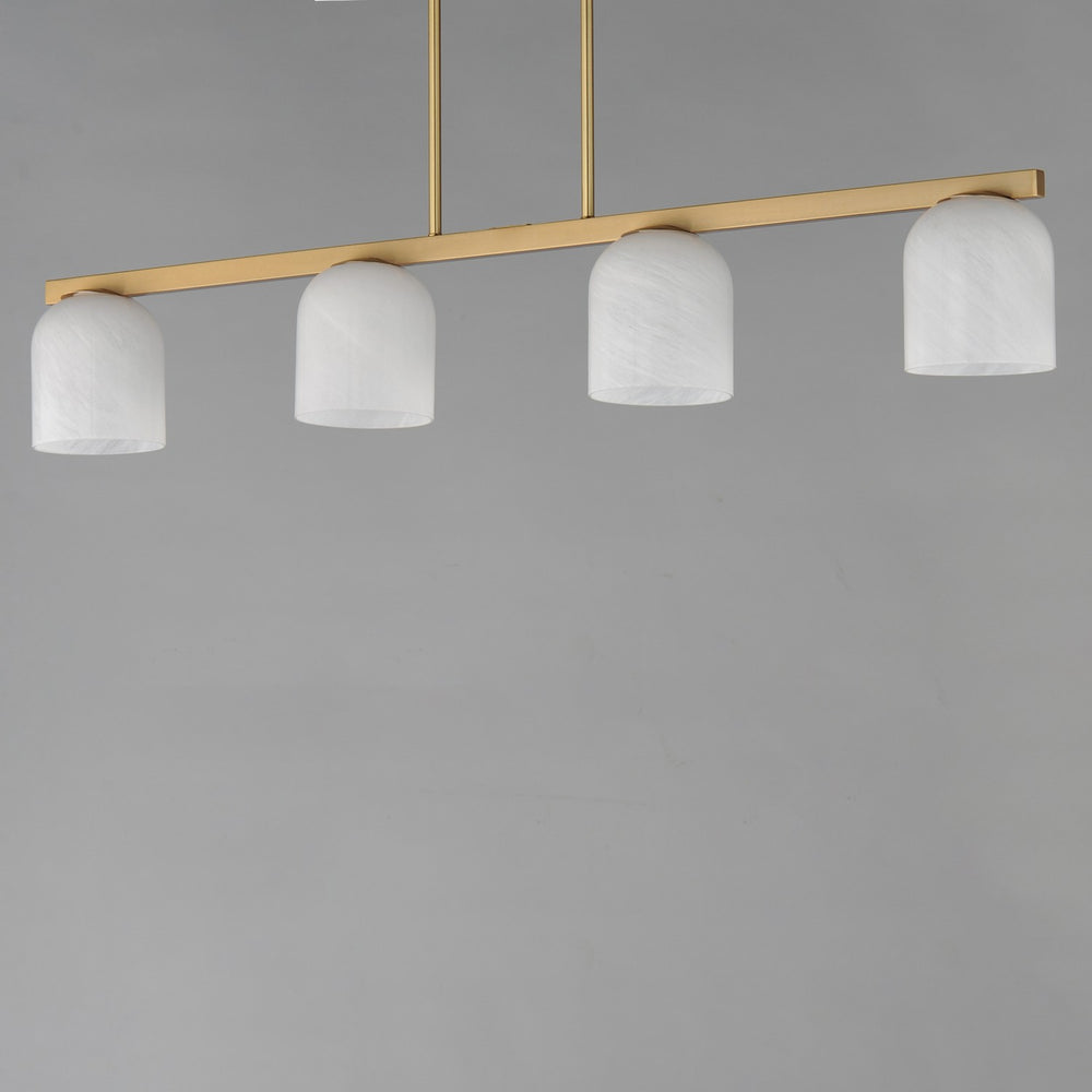 Maxim - 21236MRNAB - Four Light Linear Pendant - Scoop - Natural Aged Brass