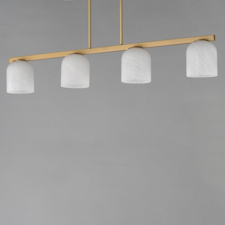 Maxim - 21236MRNAB - Four Light Linear Pendant - Scoop - Natural Aged Brass