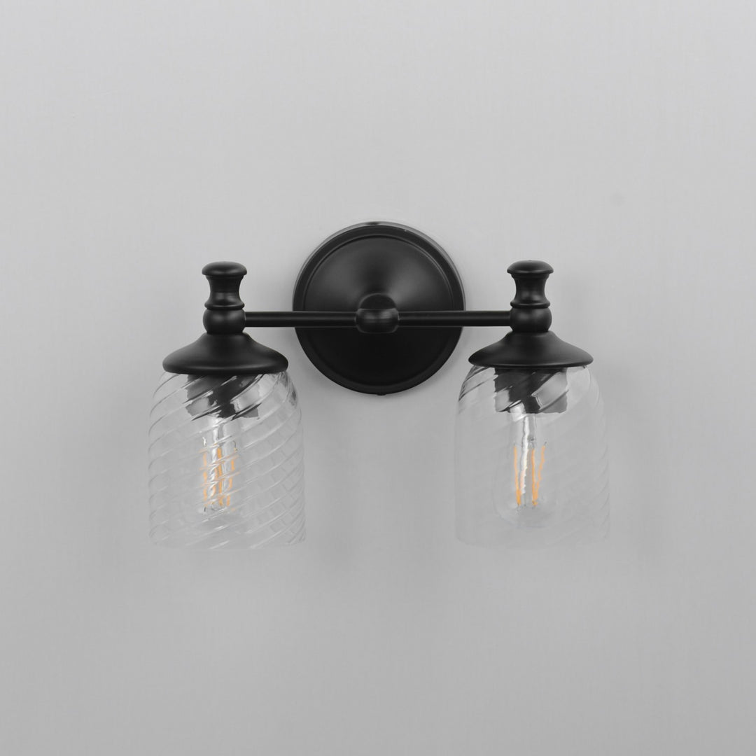Maxim - 21352CRBK - Two Light Wall Sconce - Swirl - Black