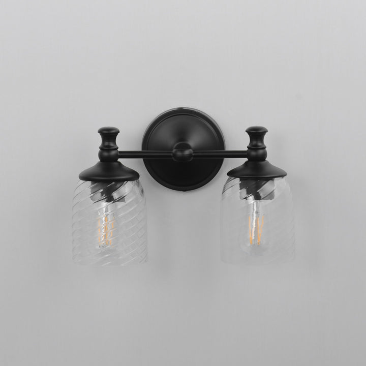 Maxim - 21352CRBK - Two Light Wall Sconce - Swirl - Black