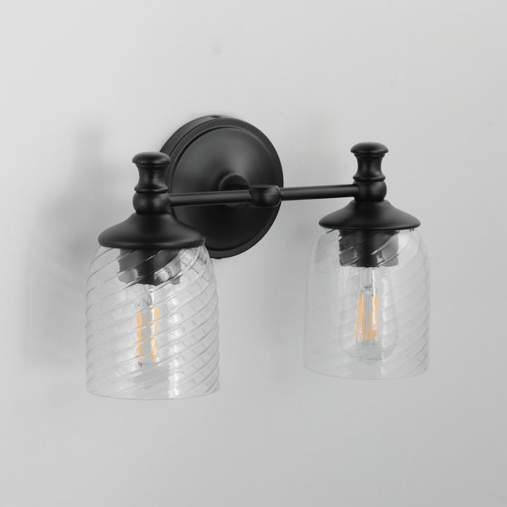 Maxim - 21352CRBK - Two Light Wall Sconce - Swirl - Black