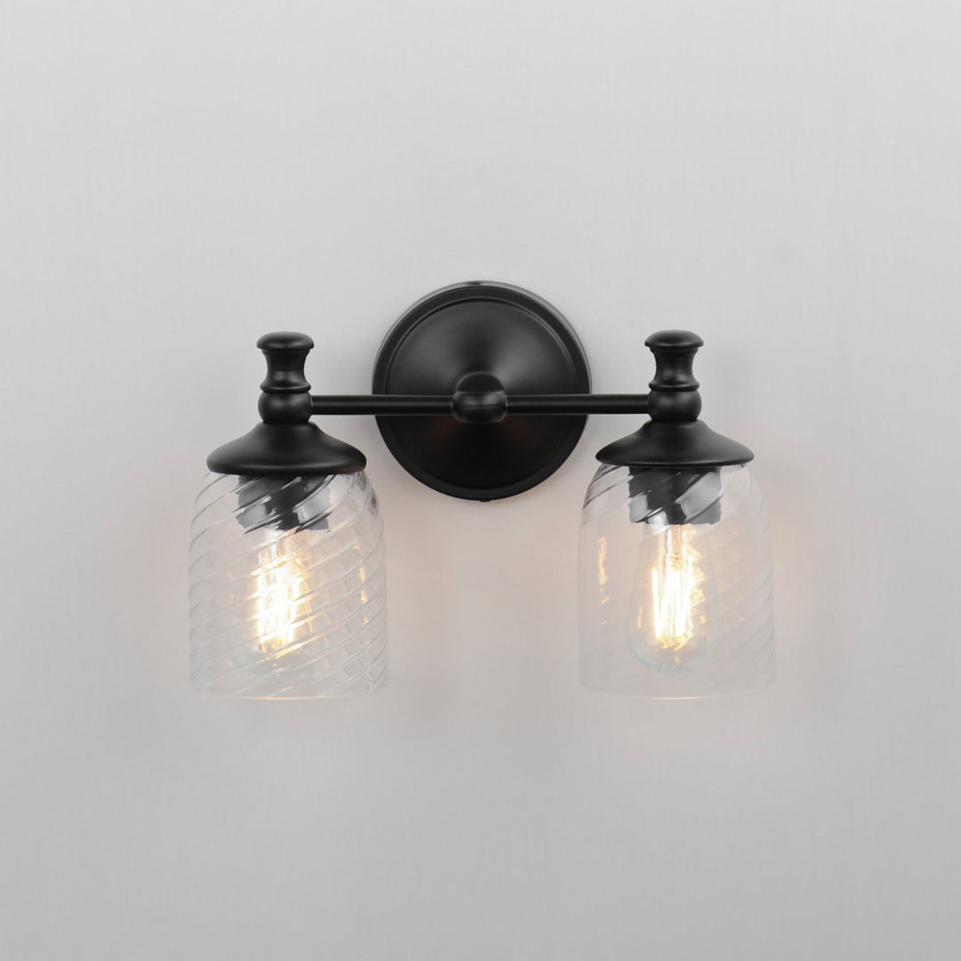 Maxim - 21352CRBK - Two Light Wall Sconce - Swirl - Black