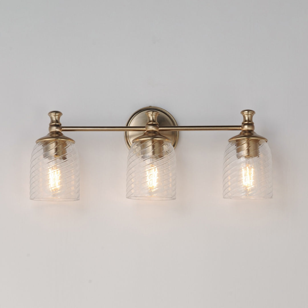 Maxim - 21353CRSCH - Three Light Bath Vanity - Swirl - Satin Champagne