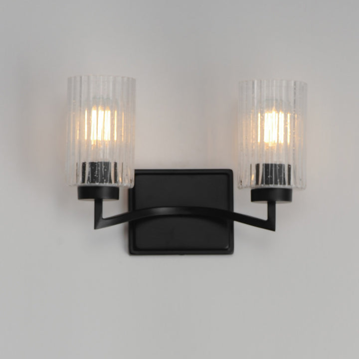 Maxim - 21372CRBK - Two Light Wall Sconce - Rigata - Black