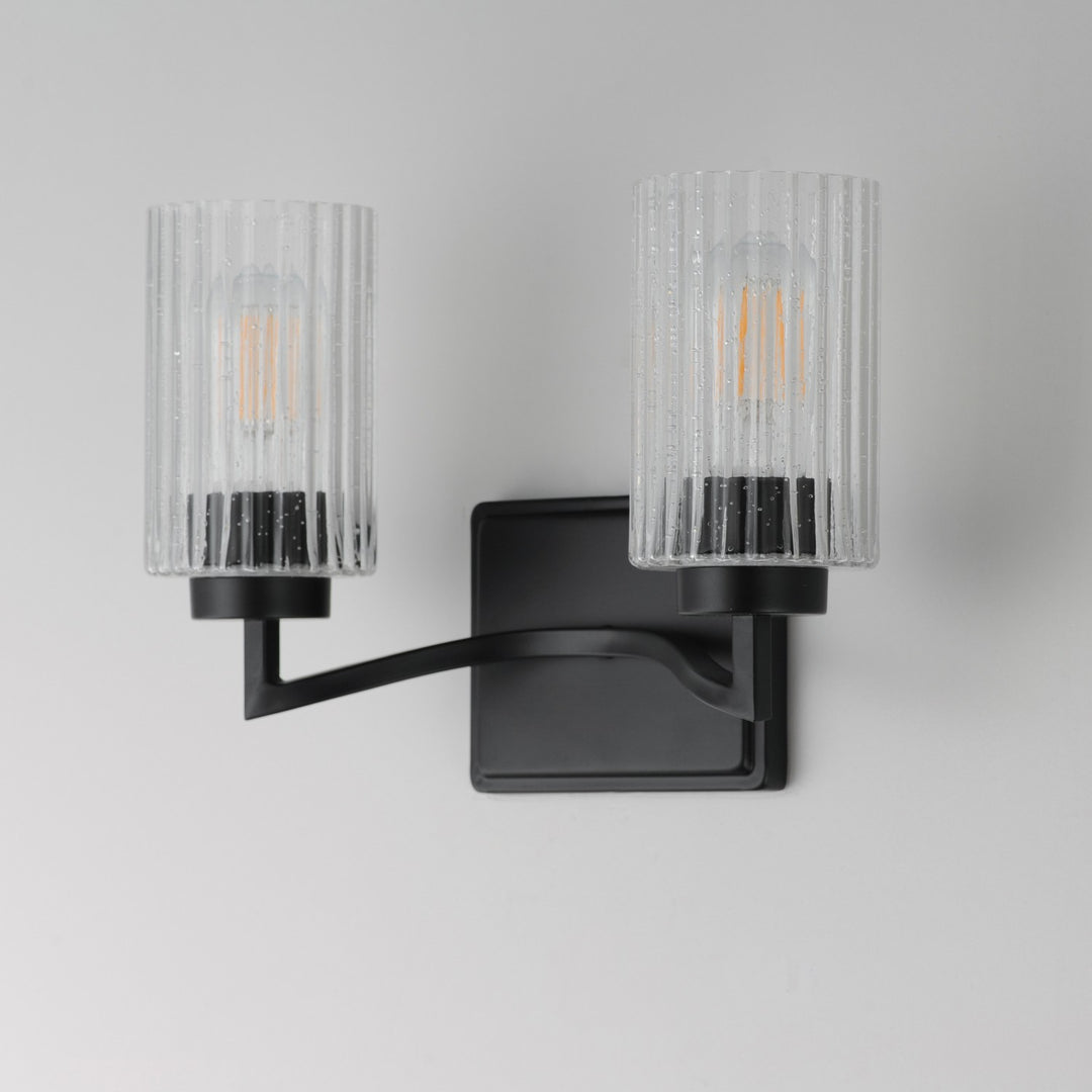 Maxim - 21372CRBK - Two Light Wall Sconce - Rigata - Black