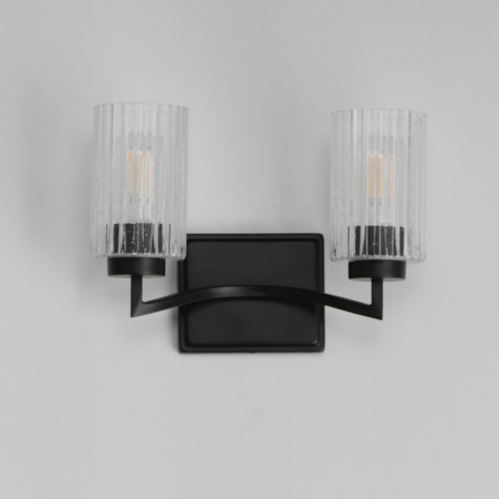 Maxim - 21372CRBK - Two Light Wall Sconce - Rigata - Black