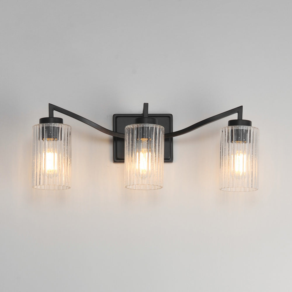 Maxim - 21373CRBK - Three Light Bath Vanity - Rigata - Black