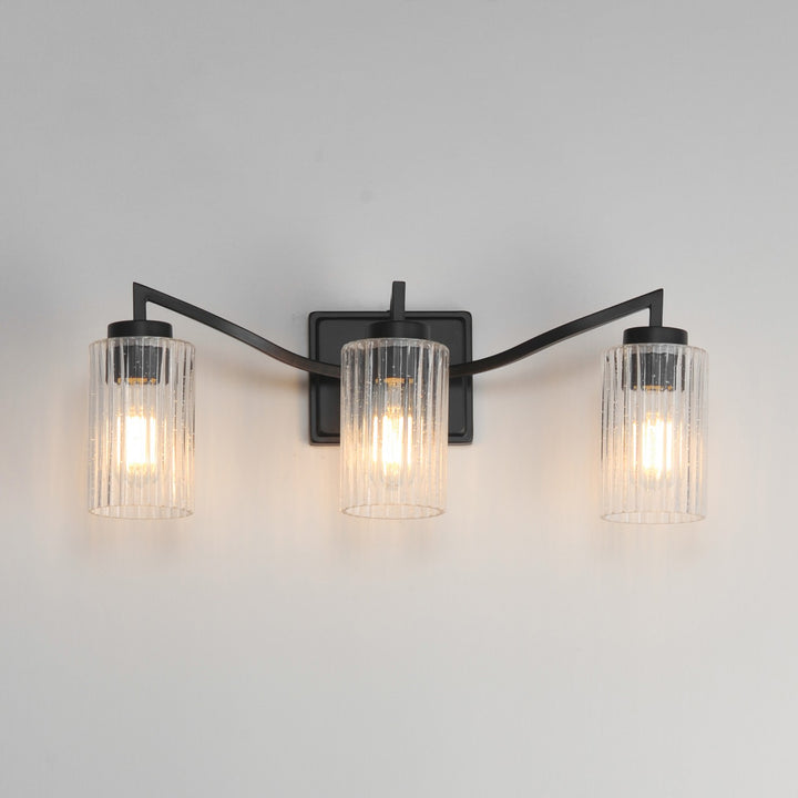 Maxim - 21373CRBK - Three Light Bath Vanity - Rigata - Black