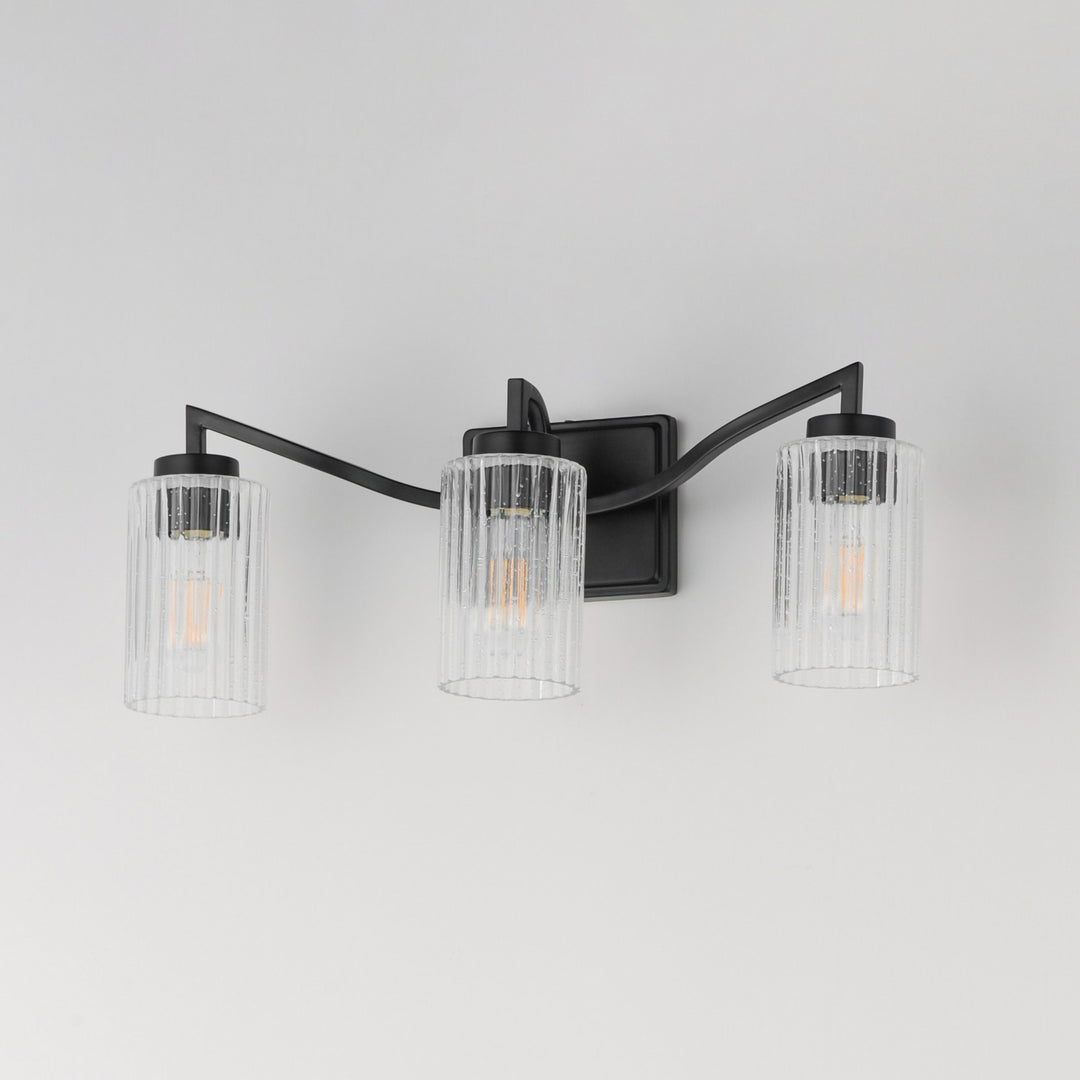 Maxim - 21373CRBK - Three Light Bath Vanity - Rigata - Black
