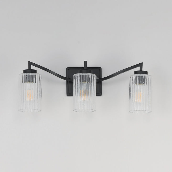 Maxim - 21373CRBK - Three Light Bath Vanity - Rigata - Black