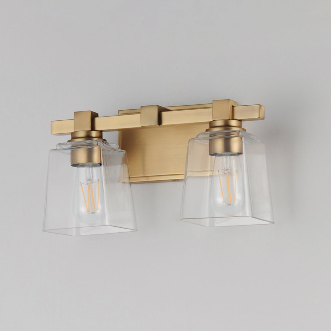 Maxim - 21382CLNAB - Two Light Wall Sconce - Cubos - Natural Aged Brass