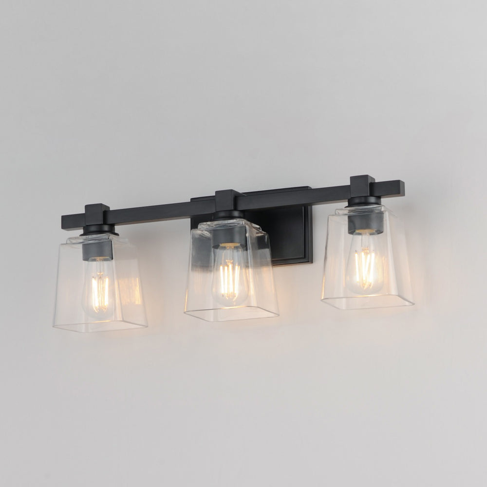Maxim - 21383CLBK - Three Light Bath Vanity - Cubos - Black