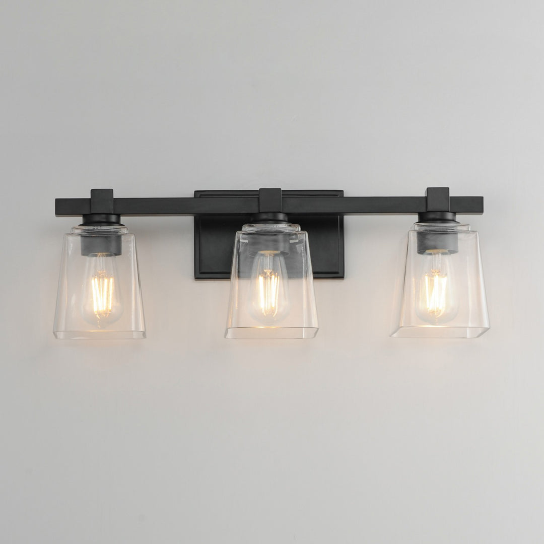 Maxim - 21383CLBK - Three Light Bath Vanity - Cubos - Black