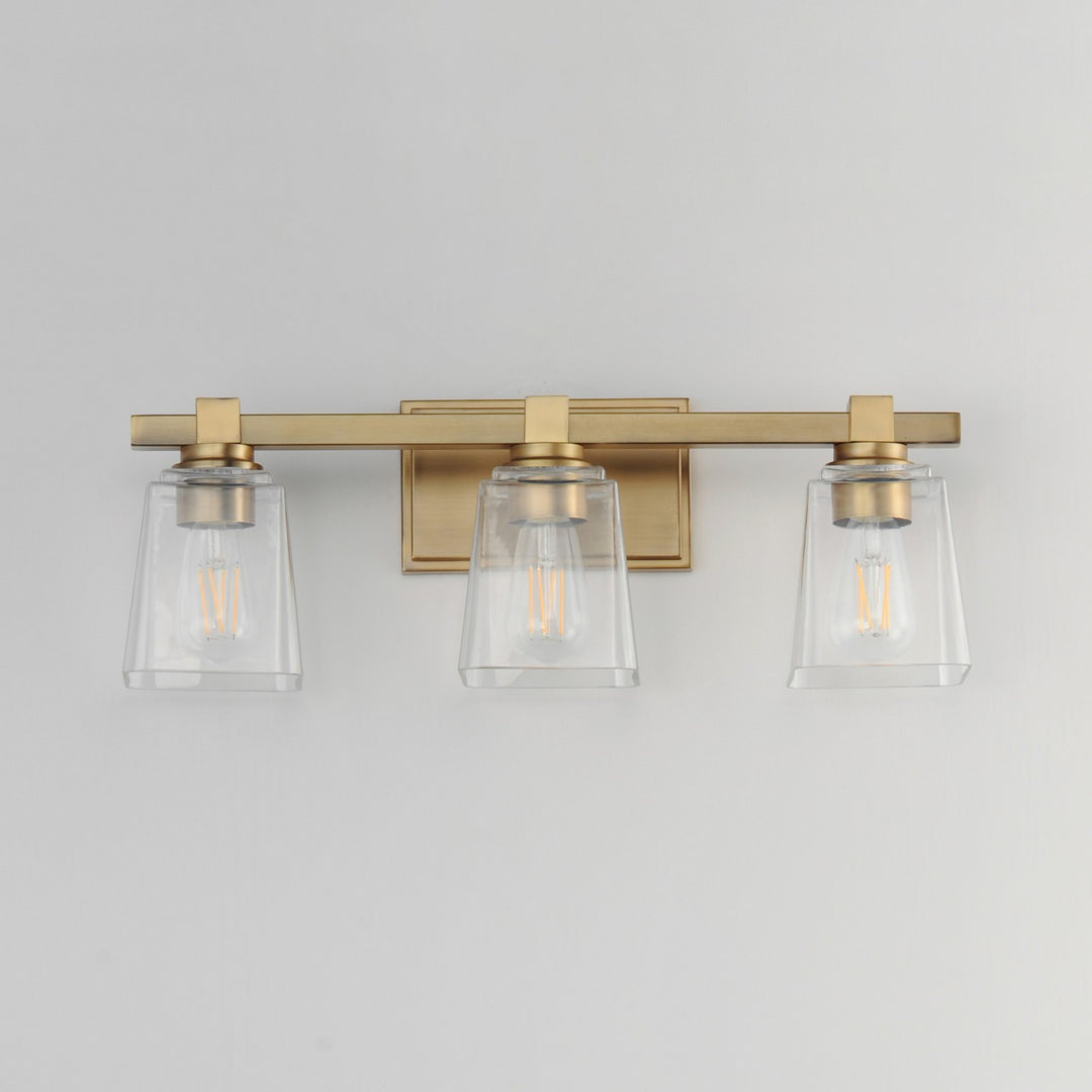 Maxim - 21383CLNAB - Three Light Bath Vanity - Cubos - Natural Aged Brass
