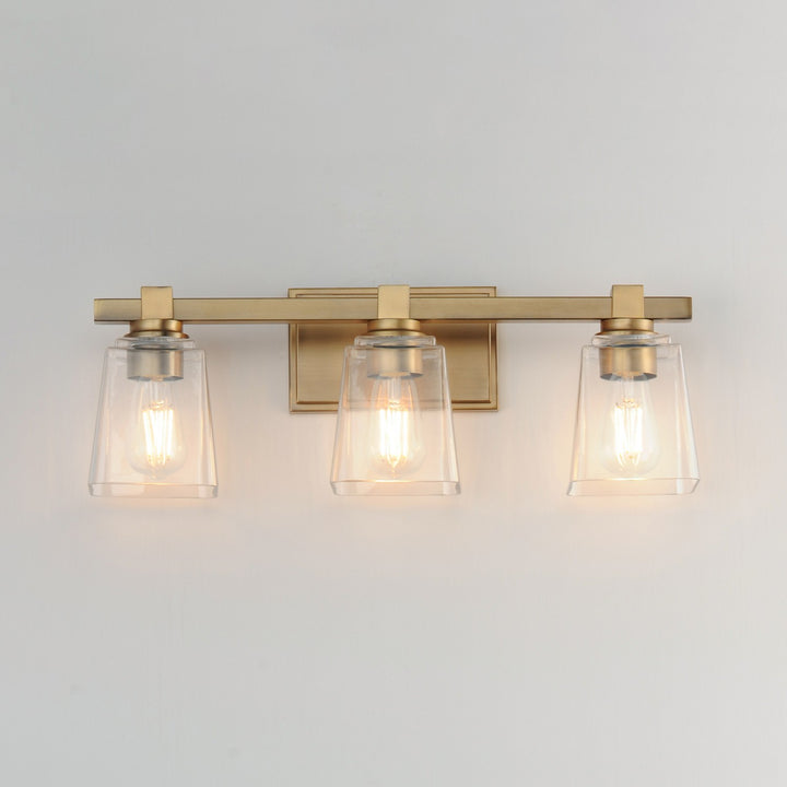 Maxim - 21383CLNAB - Three Light Bath Vanity - Cubos - Natural Aged Brass
