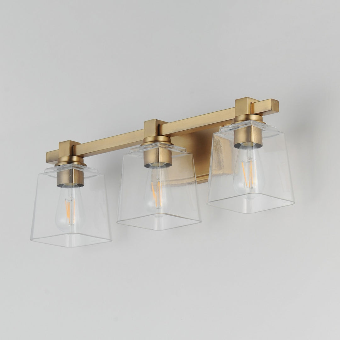 Maxim - 21383CLNAB - Three Light Bath Vanity - Cubos - Natural Aged Brass
