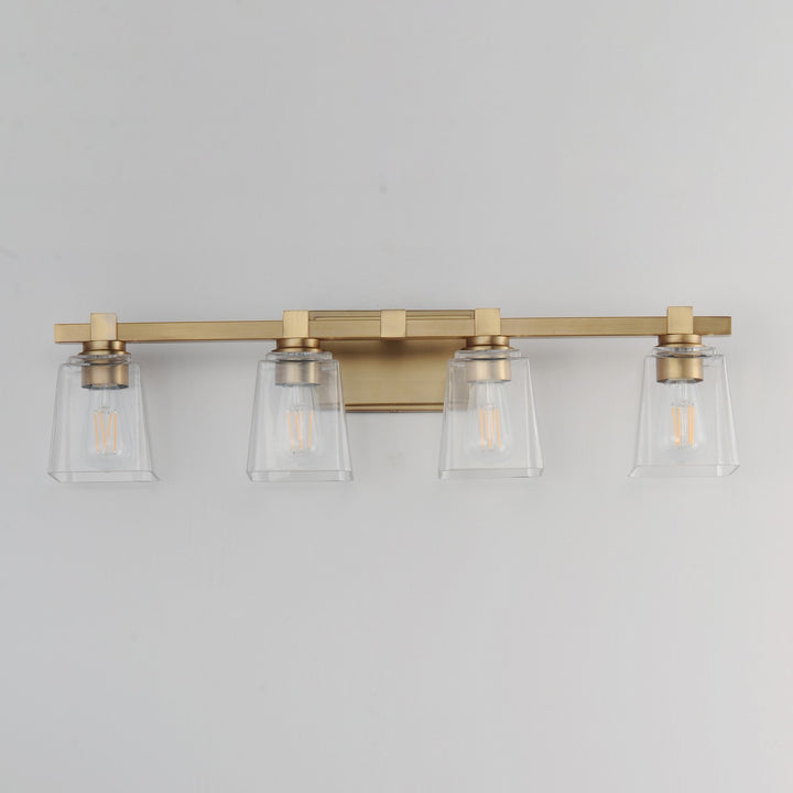 Maxim - 21384CLNAB - Four Light Bath Vanity - Cubos - Natural Aged Brass