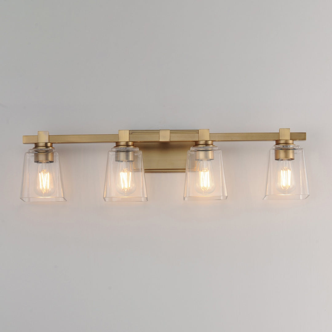 Maxim - 21384CLNAB - Four Light Bath Vanity - Cubos - Natural Aged Brass