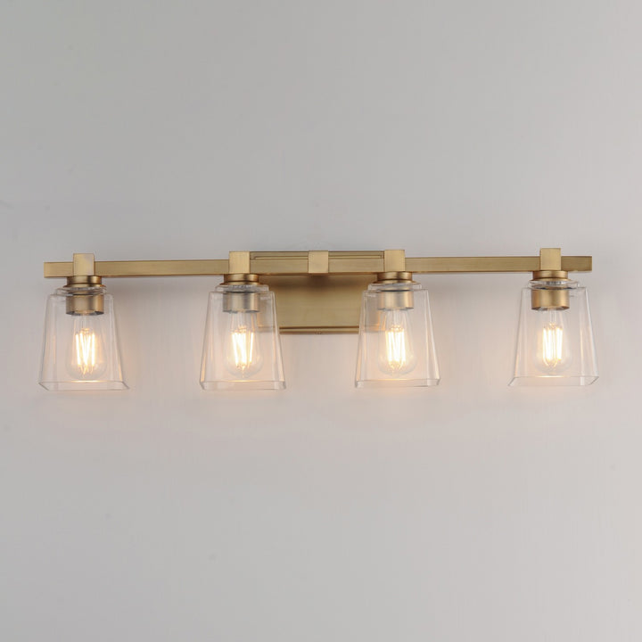 Maxim - 21384CLNAB - Four Light Bath Vanity - Cubos - Natural Aged Brass