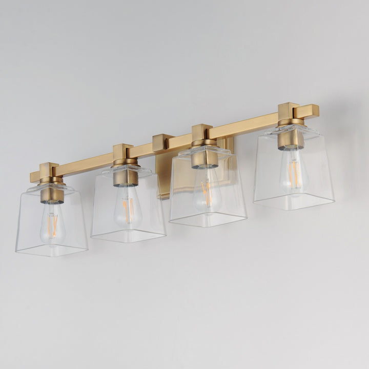 Maxim - 21384CLNAB - Four Light Bath Vanity - Cubos - Natural Aged Brass