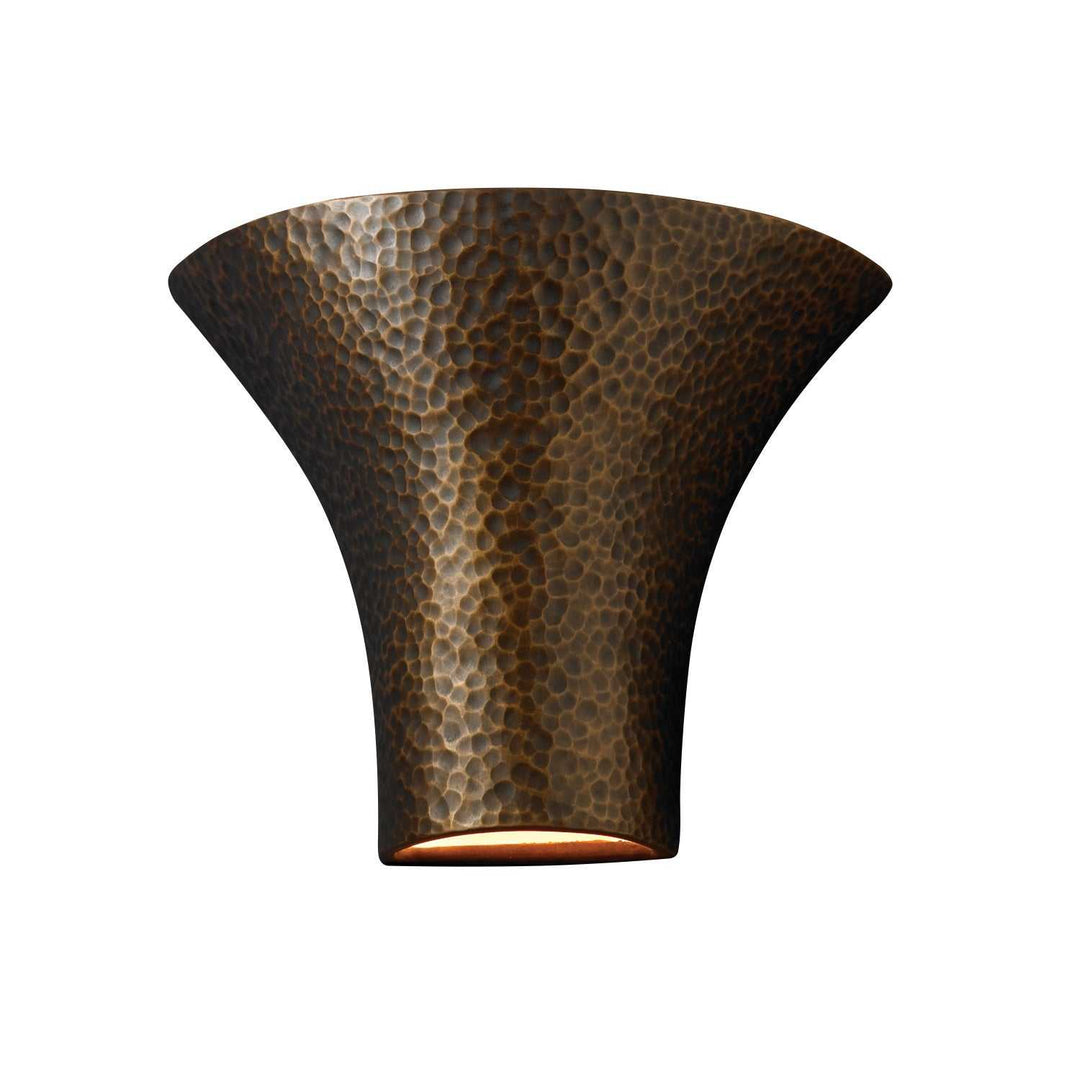 Ambiance LED Wall Sconce in Hammered Brass Justice Designs
