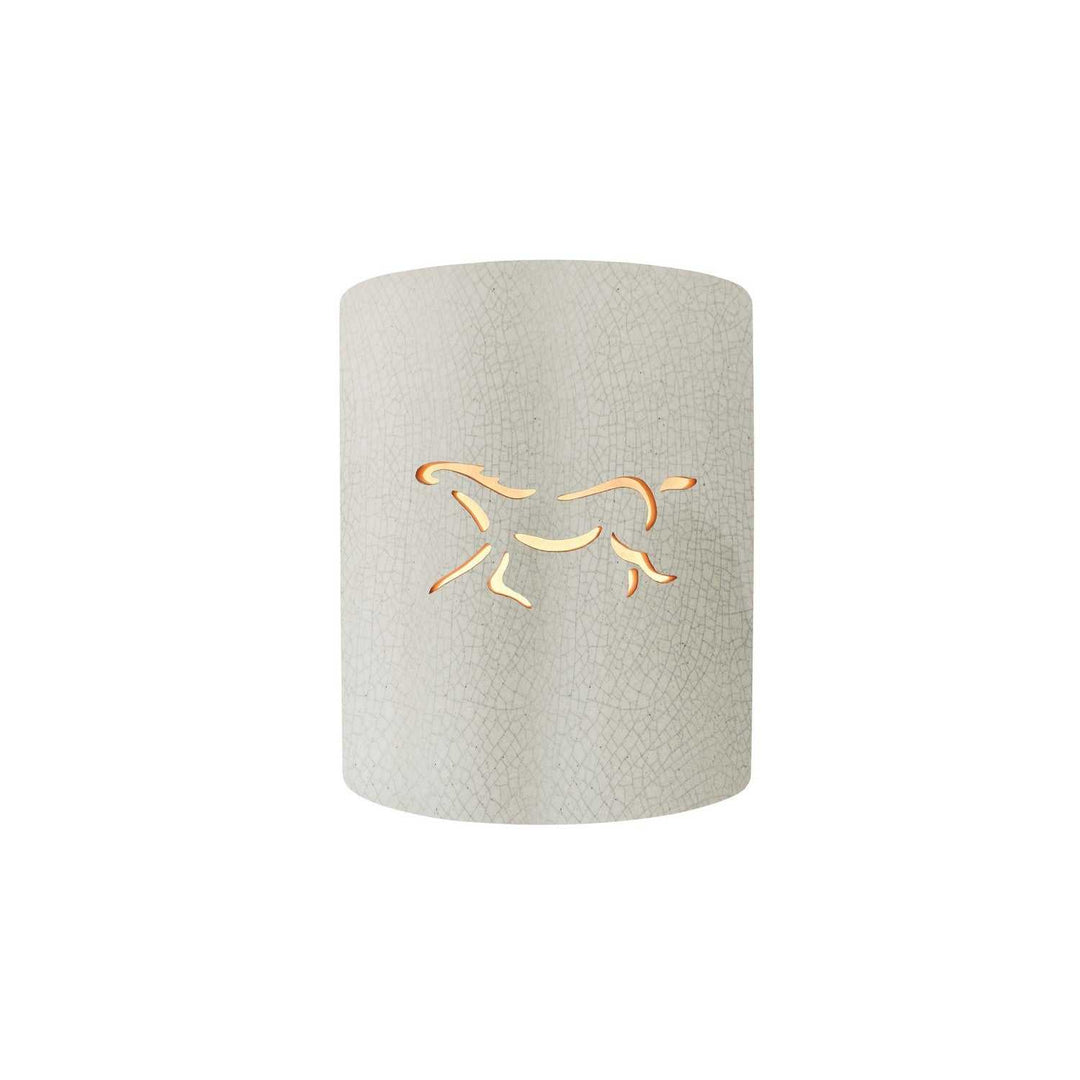 Sun Dagger One Light Wall Sconce in White Crackle Justice Designs