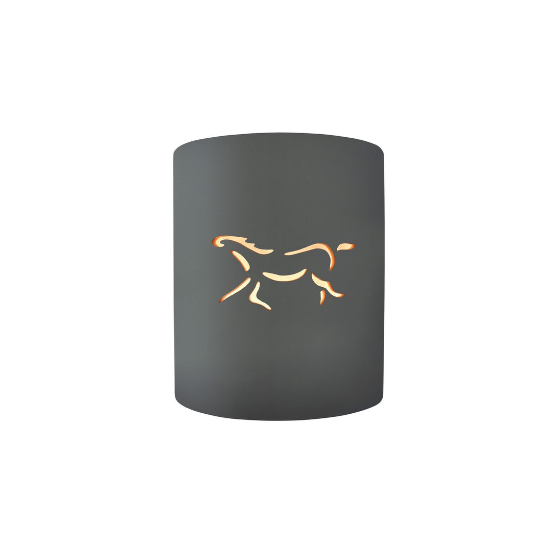Justice Designs - CER-9010-GRY-HRSE - One Light Wall Sconce - Sun Dagger - Gloss Grey