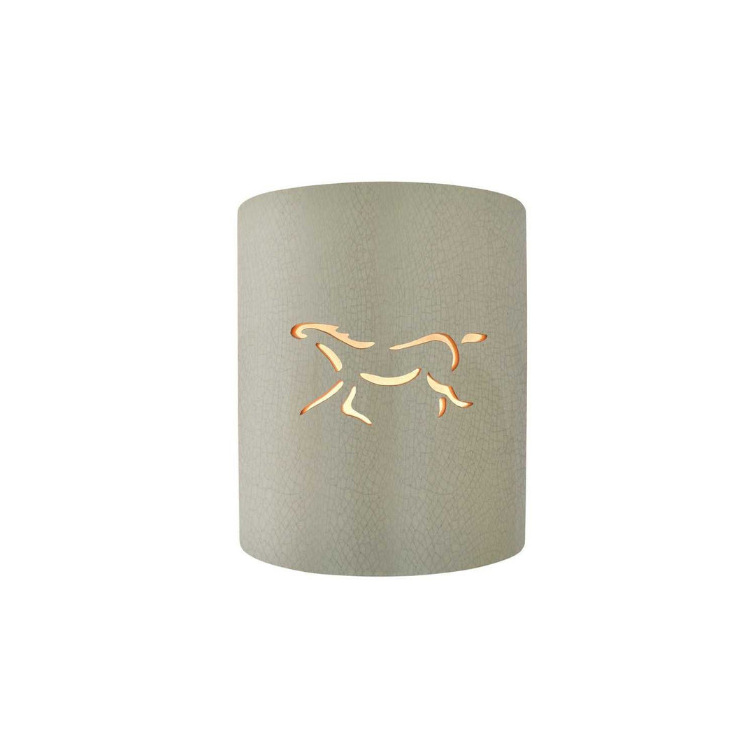 Sun Dagger One Light Outdoor Wall Sconce in Celadon Green Crackle Justice Designs