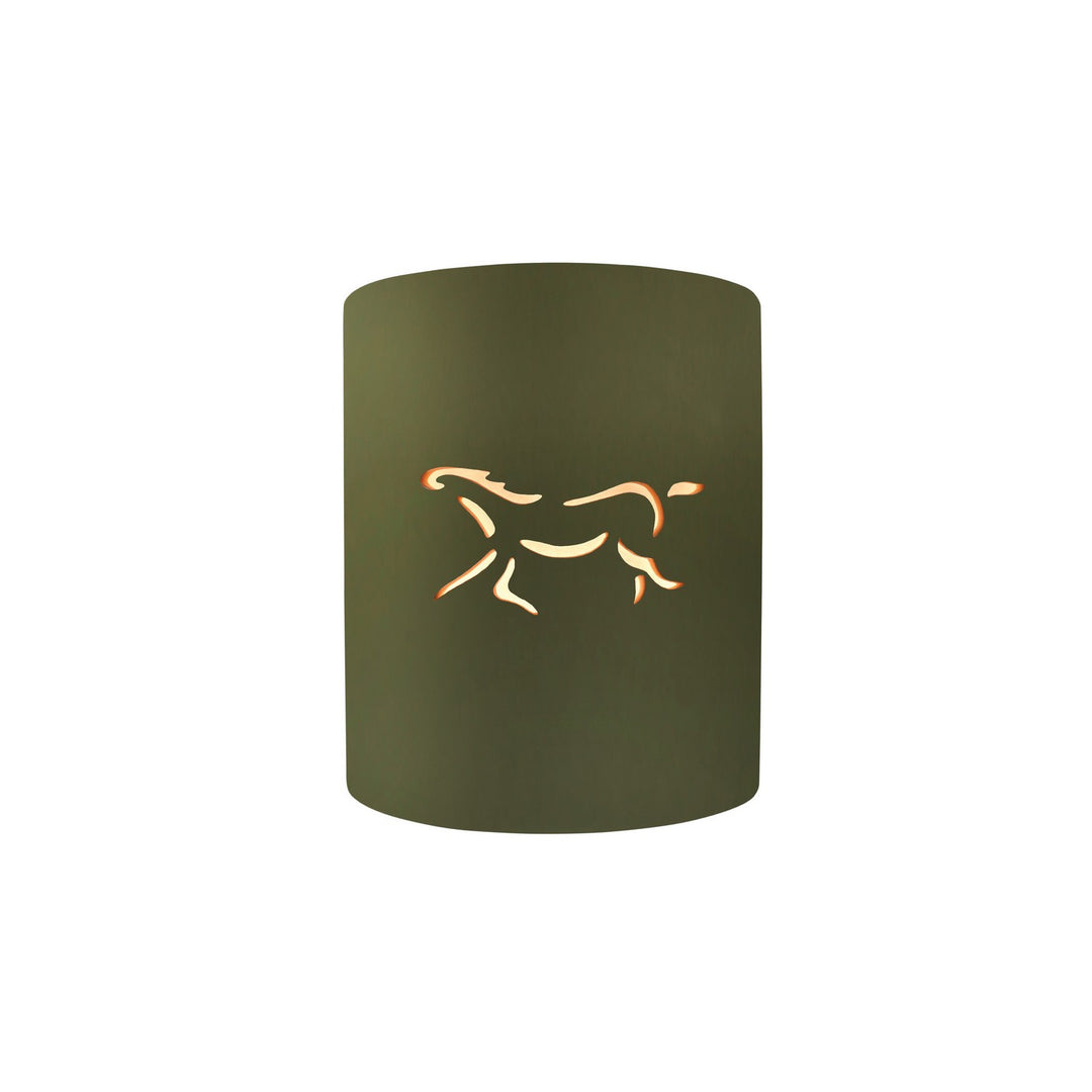 Justice Designs - CER-9010W-MGRN-HRSE - One Light Outdoor Wall Sconce - Sun Dagger - Matte Green