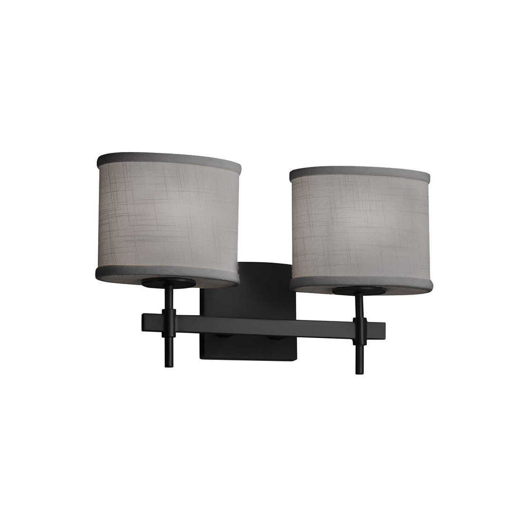 Textile Two Light Bath Bar in Matte Black Justice Designs