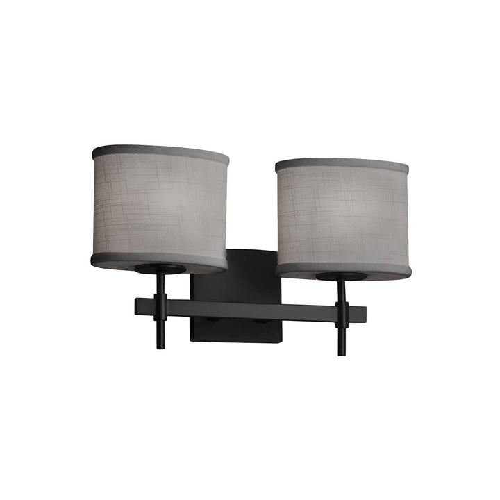 Textile Two Light Bath Bar in Matte Black Justice Designs