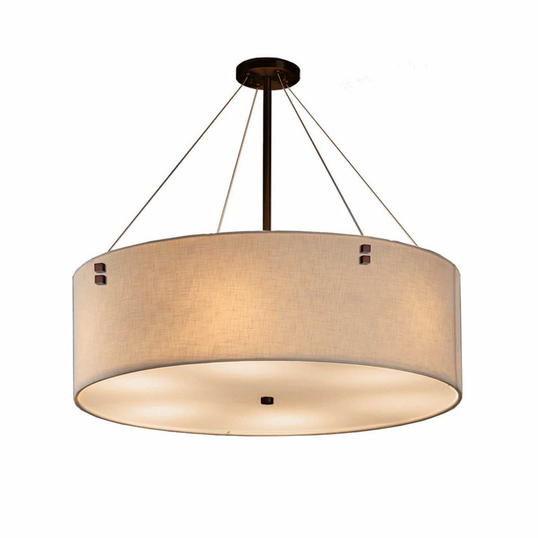 Textile Eight Light Pendant in Dark Bronze Justice Designs