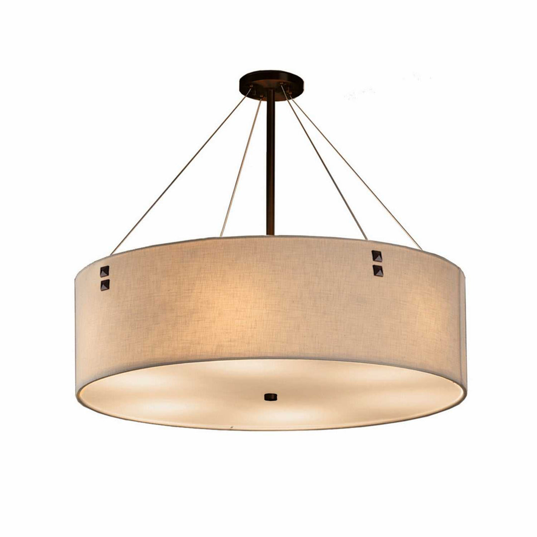 Textile Eight Light Pendant in Dark Bronze Justice Designs