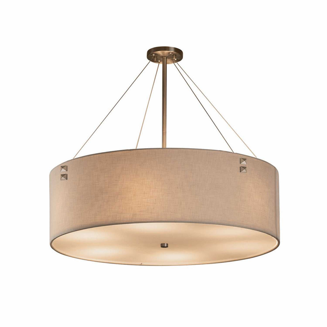 Textile Eight Light Pendant in Brushed Nickel Justice Designs