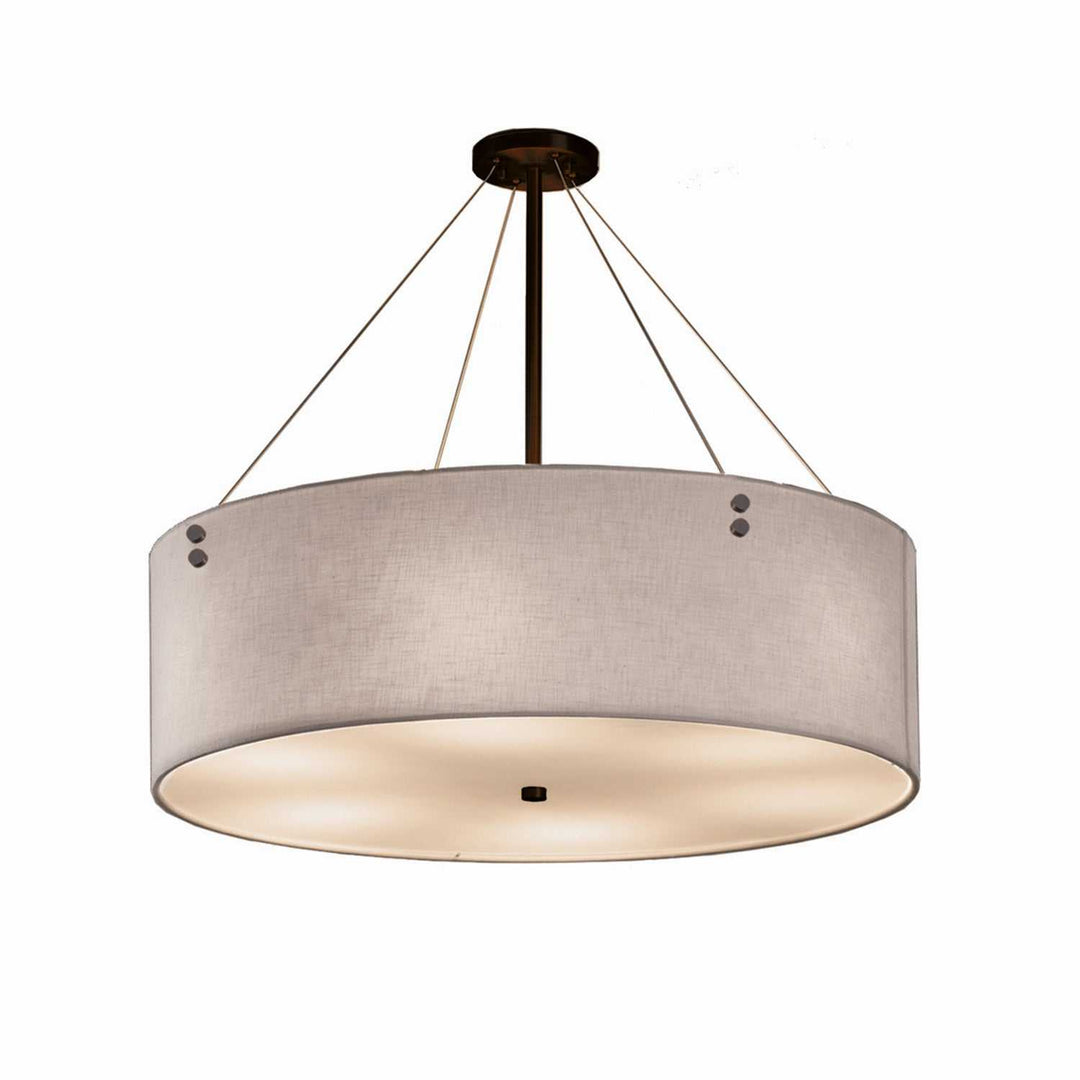 Textile Eight Light Pendant in Dark Bronze Justice Designs