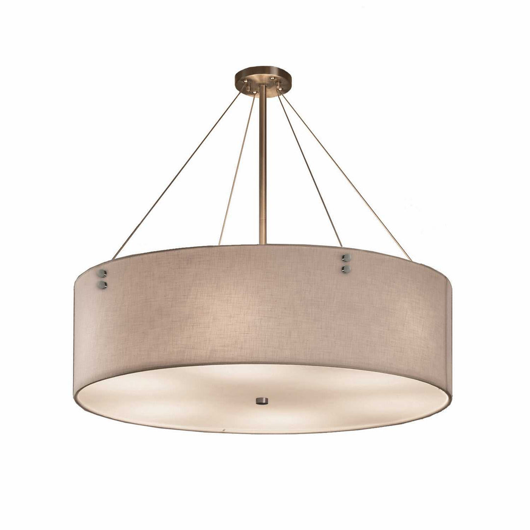 Textile Eight Light Pendant in Brushed Nickel Justice Designs