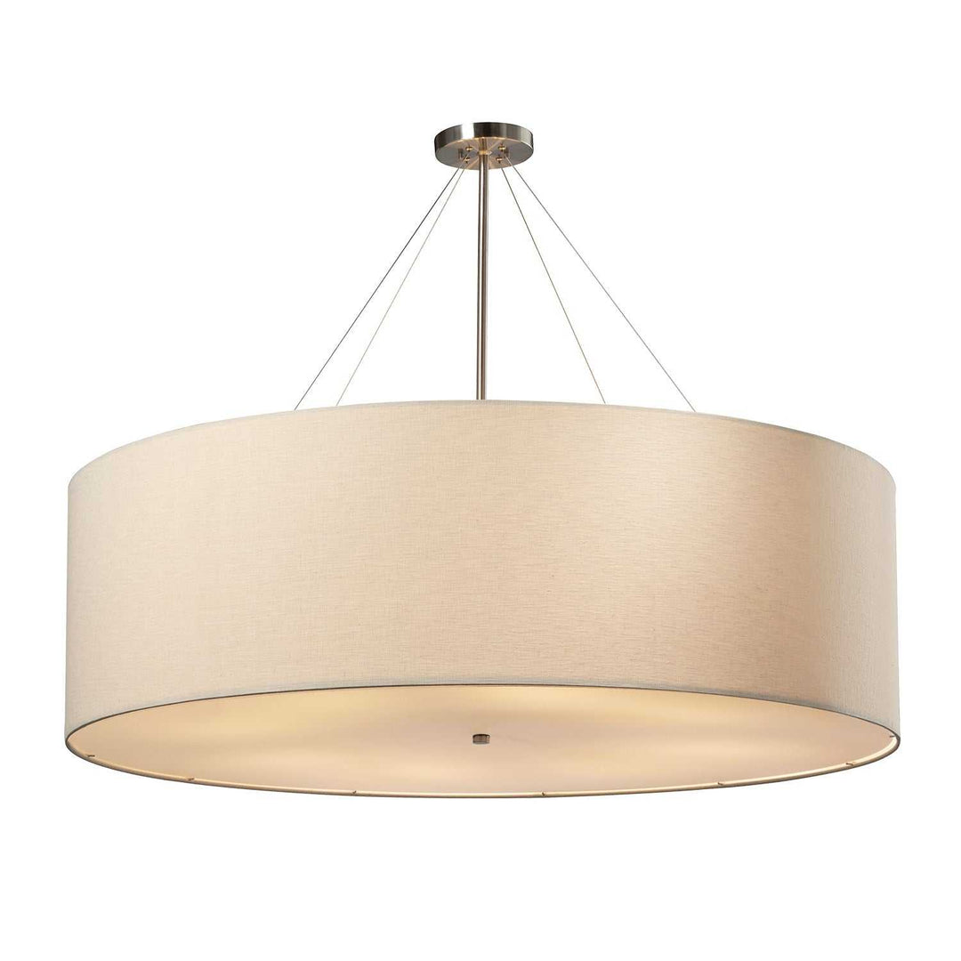 Textile Eight Light Pendant in Brushed Nickel Justice Designs