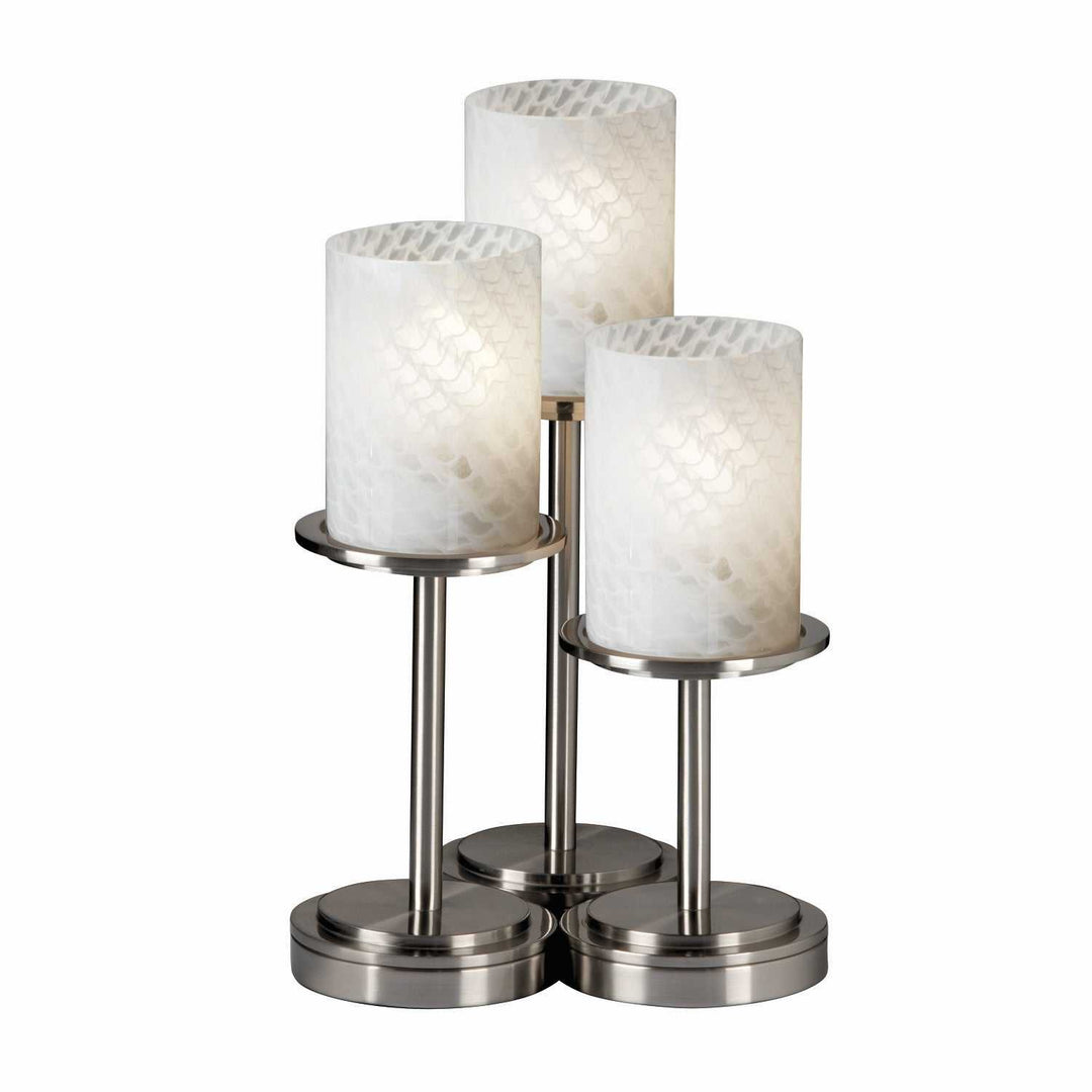 Fusion Three Light Table Lamp in Brushed Nickel Justice Designs