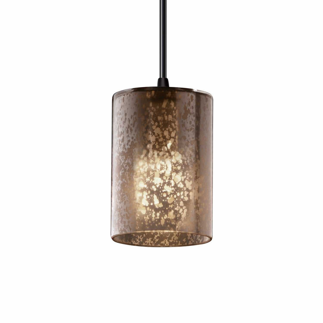 Fusion One Light Pendant in Matte Black Justice Designs