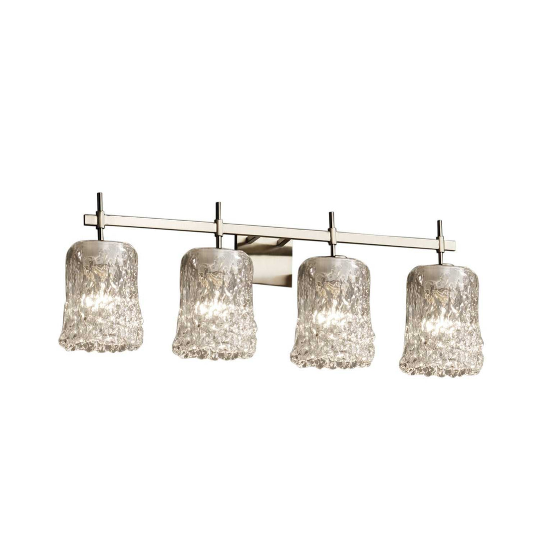 Veneto Luce Four Light Bath Bar in Brushed Nickel Justice Designs